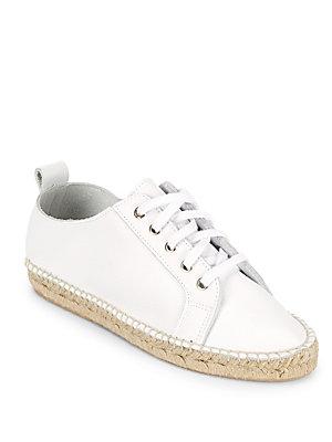 Saks Fifth Avenue Lace-up Leather Espadrille Sneakers