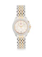 Michele Diamond & Two-tone Stainless Steel Chronograph Watch