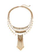 Saks Fifth Avenue Triple Layered Fringe Necklace