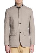 Cole Haan Button-front Cotton & Nylon Jacket