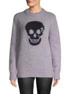 360 Cashmere Skull-print Textured Sweater