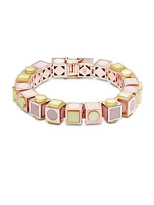 Eddie Borgo 12k Rose Gold-plated Mosaic Cube Bracelet