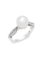Lagos Luna Sterling Silver & 9mm White Round Freshwater Pearl Ring