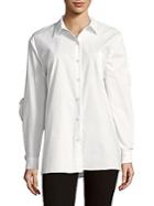Few Moda Cutout Cotton Button-down Shirt