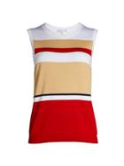 St. John Collection Striped Sleeveless Wool Pullover