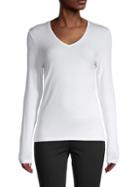 Saks Fifth Avenue Iconic V-neck Long Sleeve Top