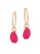 Ava & Aiden Goldtone Seashell Dangle Hoop Earrings