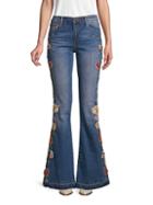 Driftwood Floral Stretch Flared Jeans