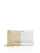 Milly Two-tone Metallic Leather Small Frame Clutch