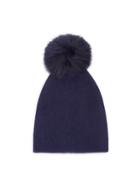 Saks Fifth Avenue Knit Cashmere & Fox Fur Pom-pom Hat