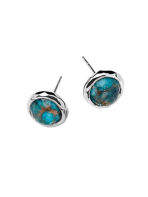 Ippolita 925 Sterling Silver & Clear Quartz Stud Earrings