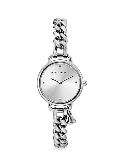Bcbgmaxazria Classic Stainless Steel Charm Bracelet Watch
