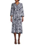 Donna Karan Paisley-print Midi Dress
