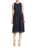 Shoshanna Harlow Lace-skirt Midi Dress