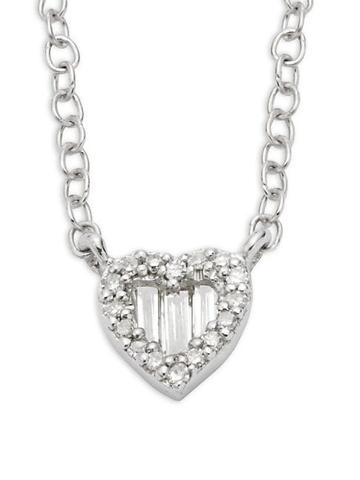 La Soula Sterling Silver & Diamond Heart Necklace