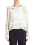 T By Alexander Wang Perforated Long-sleeve Top