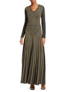 Roberto Cavalli Textured Knit A-line Maxi Dress