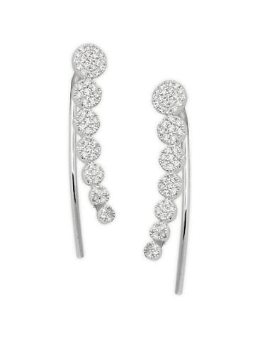 Diana M Jewels 14k White Gold & Diamond Earrings