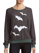 Wildfox Bat Print Long Sleeve Pullover
