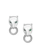 Effy Diamond & Sterling Silver Jaguar Drop Earrings