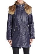 Marc New York By Andrew Marc Lauren Faux Fur-trimmed Coated Jacket