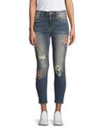 Miss Me Floral-embroidered Skinny Ankle Jeans