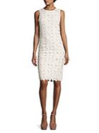 Alice + Olivia Fey Embroidered Faux Leather Lace Dress