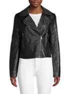 Bagatelle Embellished Faux Leather Moto Jacket