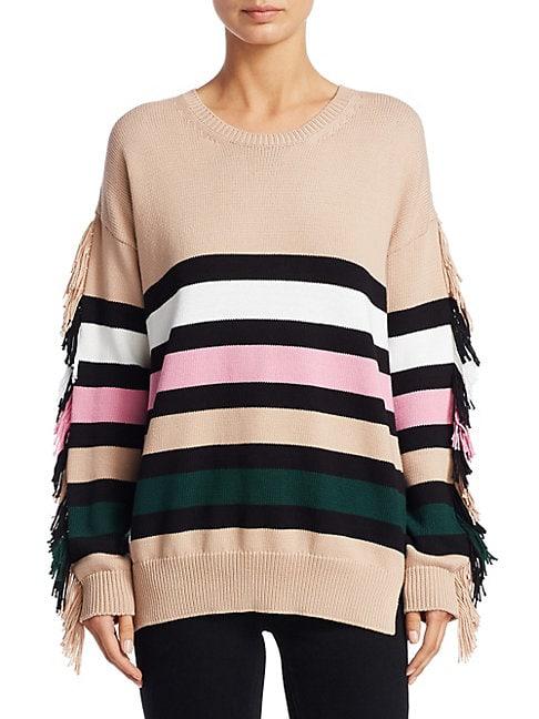 N 21 Striped Fringe Sweater