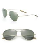 Oliver Peoples Davidson 58mm Double-bridge Aviator Sunglasses
