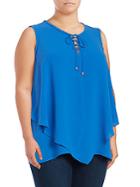 Vince Camuto, Plus Size Crepe Overlay Top