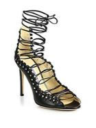 Jimmy Choo Koko 100 Leather Lace-up Sandals