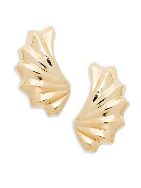 Saks Fifth Avenue 14k Gold Embossed Wing Earrings