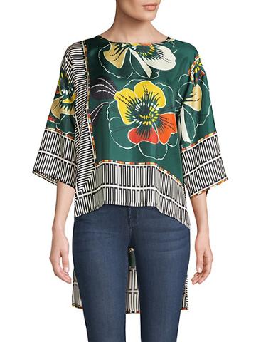 Beatrice B Printed High-low Blouse
