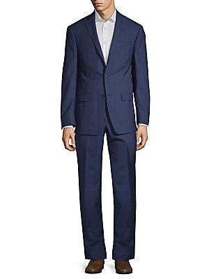 Michael Kors Slim-fit Windowpane Wool Suit