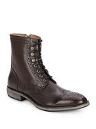 Andrew Marc Hillcrest Leather Brogue Wingtip Ankle Boots
