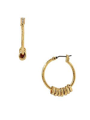 Diane Von Furstenberg Sandy Links Sandblast Ring Hoop Earrings