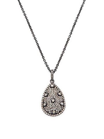 Arthur Marder Fine Jewelry Blackened Silver & Champagne Diamond Pendant Necklace