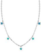 Chloe & Madison Rhodium-plated Sterling Silver & Opal Star Charm Necklace