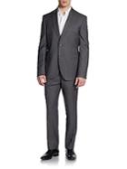Saks Fifth Avenue Red Trim-fit Pinstriped Wool Suit