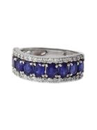 Effy Royale Bleu Sapphire And Diamond Ring In 14k White Gold