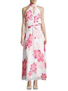 Calvin Klein Halterneck Floral-print Gown