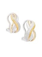 Effy 14k White & Yellow Gold Yellow & White Diamond Drop Earrings