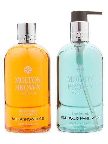 Molton Brown 2-piece Arctic Birch & Blue Marquies Hand & Body Bath Shower Gel Set
