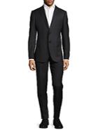 Armani Collezioni Solid Wool & Silk Textured Suit
