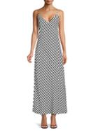 Frame Stripe Silk Maxi Dress