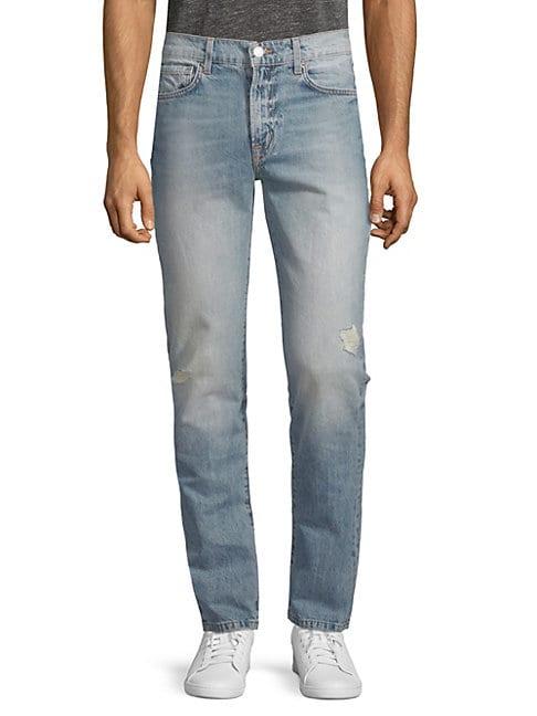 Dtla Slim Straight Distressed Cotton Jeans