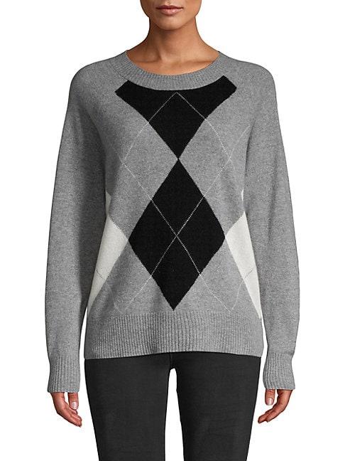Saks Fifth Avenue Argyle Cashmere Sweater