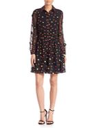 Alice + Olivia Enid Embroidered Shirt Dress
