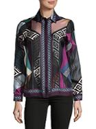 Versace Collection Multicolored Silk Button-down Shirt
